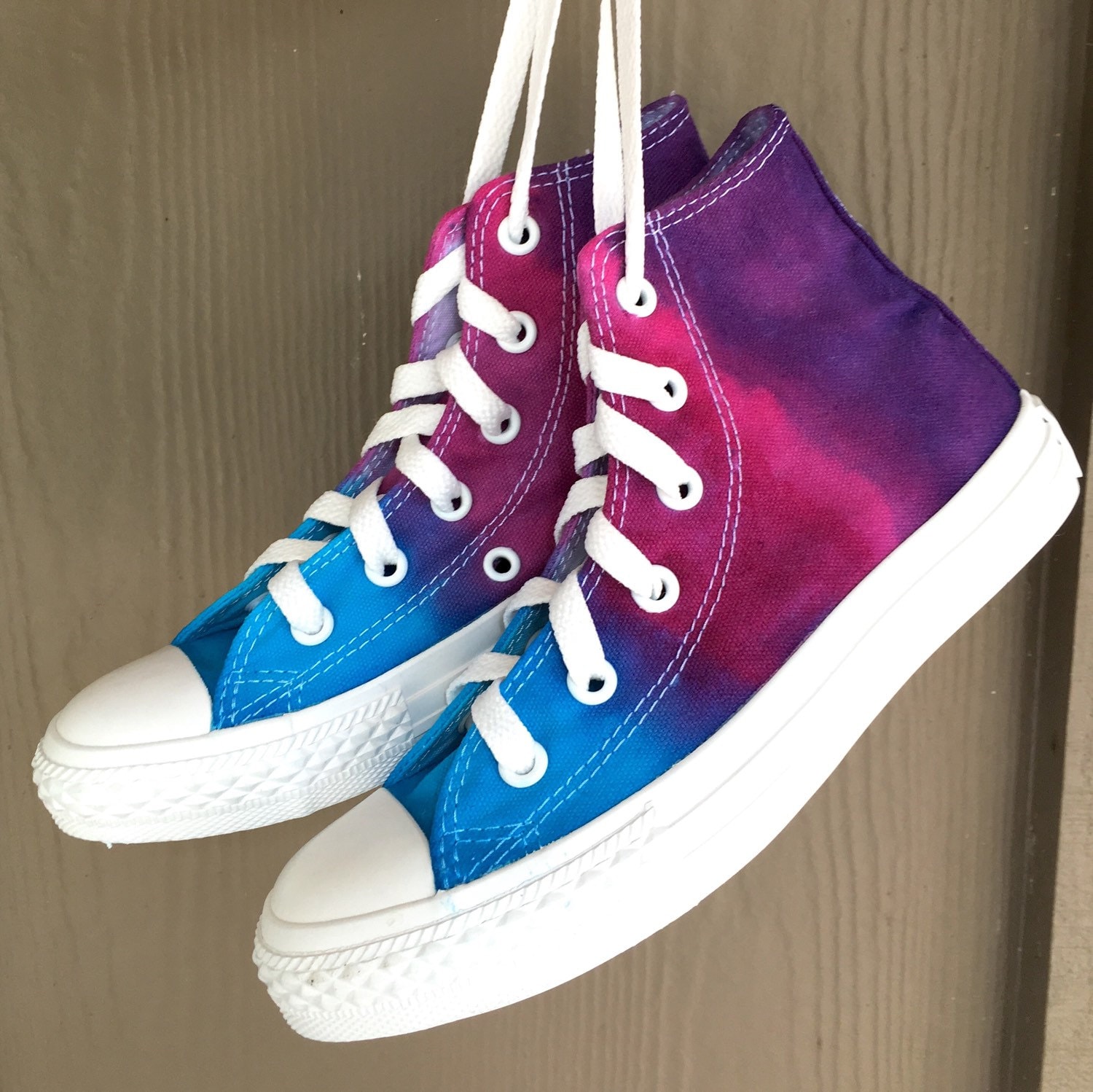 Tie Dyed Hippie Youth Converse Hi Top Size by AllBottledUpTieDyes