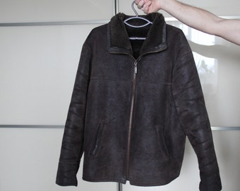 Men's genuine sheepskin Sheepskin coat