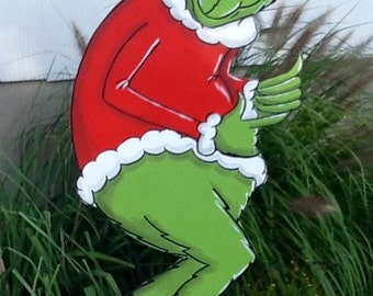 The Grinch Hand Painted canvas 16x20 by sweetpeapaint on Etsy