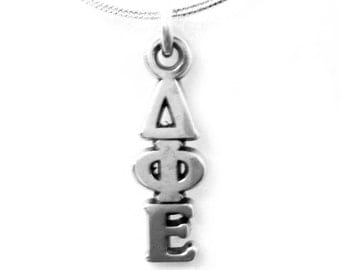 Delta Phi Epsilon Sterling Silver Sorority Lavalier Hand Made With Chain