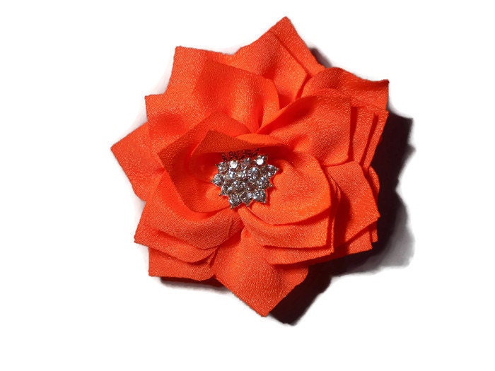 Lotus Flower Hair Clip Girls Orange Hair Clip by