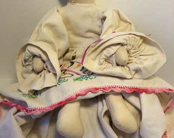 SALE! Vintage Cloth Pillowcase Doll - Primitive, Farmhouse. Cloth Doll