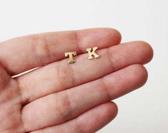 Initial Earrings / Gold or Silver Letter Studs / Personalized Earrings