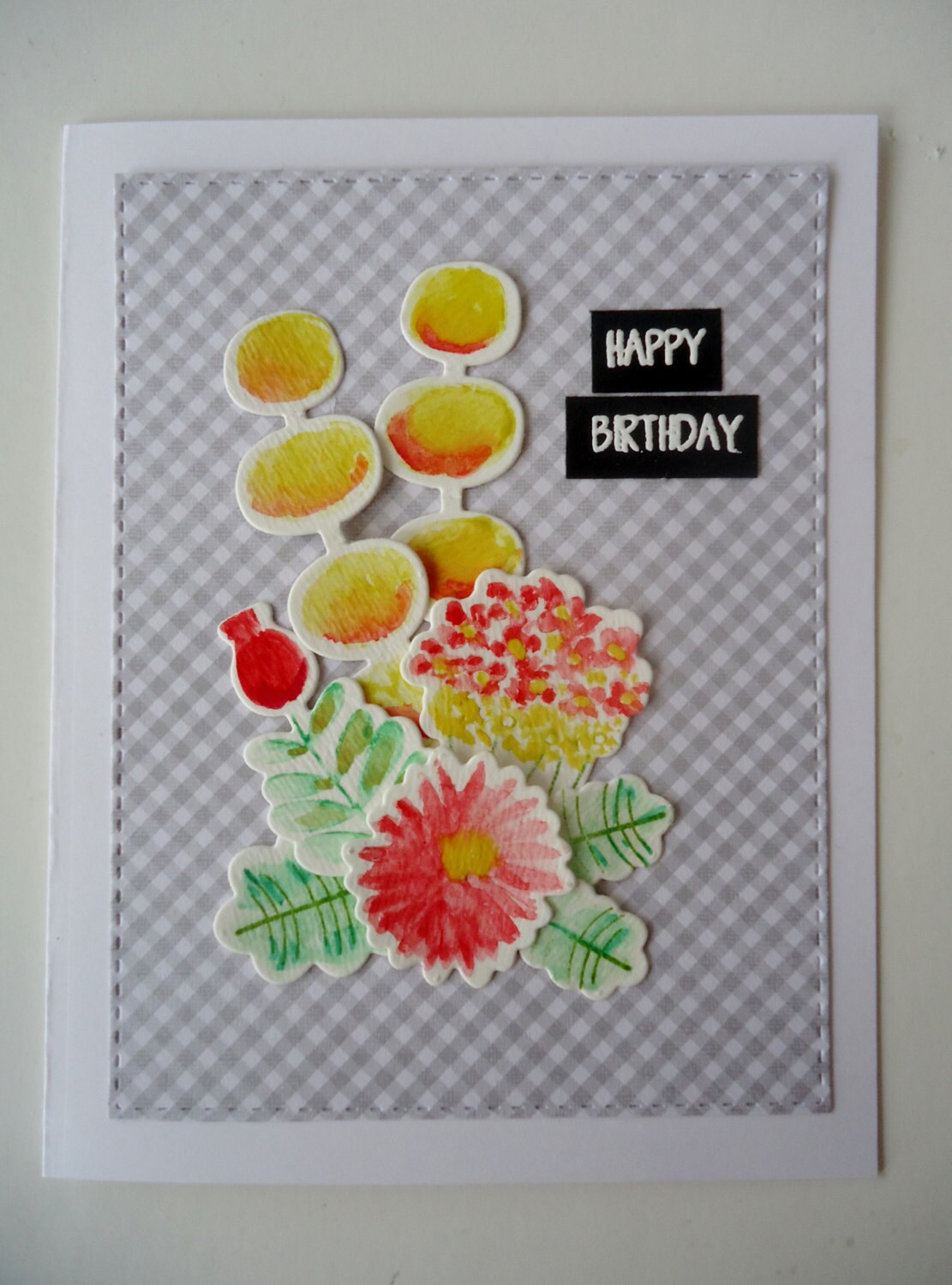 Happy Birthday hand painted water color greeting by JustforUnotes