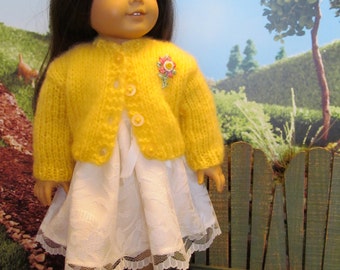 18''Doll Sweater , Yellow Mohair Sweater, Pretty Sweater, Soft Sweater, Spring Wear, Everyday Wear,Fuzzy Sweater,Casual Wear,Dress -up Wear