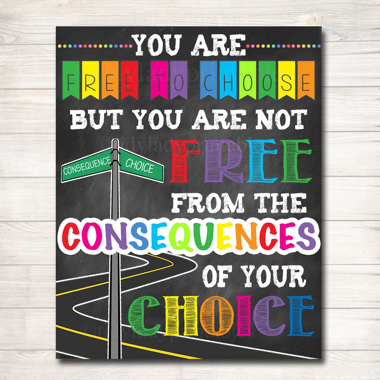 Classroom Decor Consequences Poster Inspirational Art