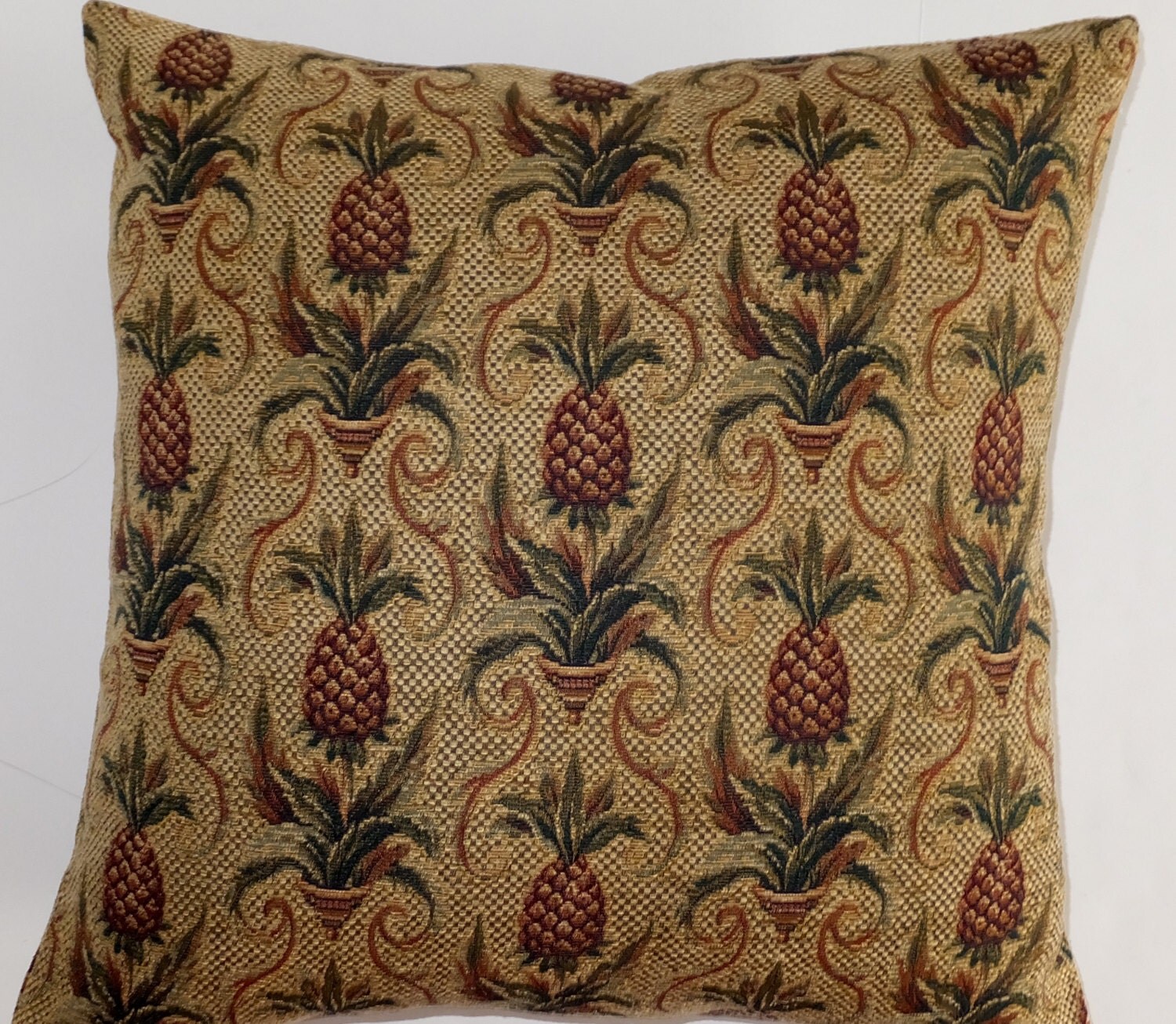 Pineapple Motif Tapestry Throw PIllow Cover 20 x 20Handmade