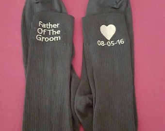 Father of the Groom Socks- Embroidered Socks - Personalized Wedding Gift - Wedding Socks - Father of the Groom Gift - Embroidered Socks
