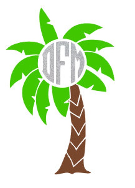 Download Palm Tree Monogram Decal by desaraefarmer on Etsy