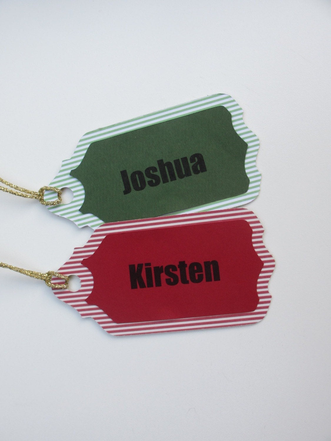 Christmas Stocking Name Tag Personalized Christmas by PrintCulture