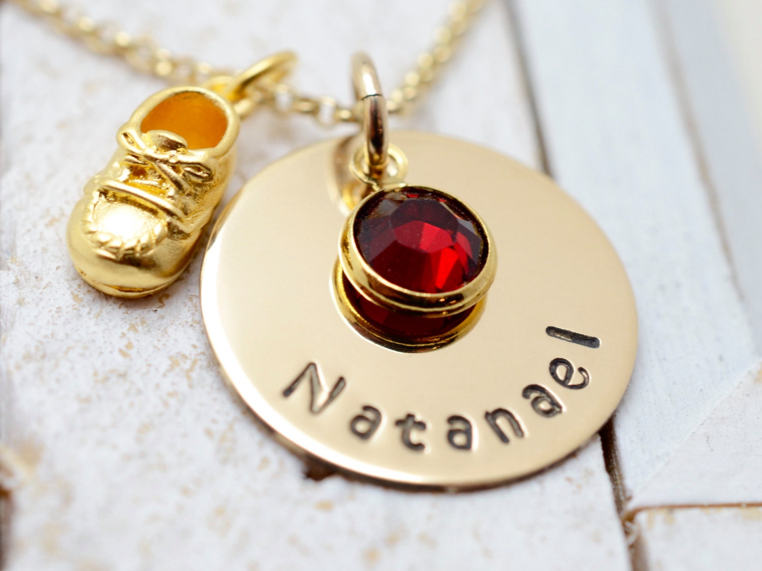 Baby Shoe Charm Necklace Personalized New Baby Necklace