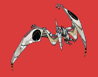 Pterodactyl Robosaur art print 5x7