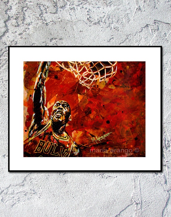 Michael Jordan Dunking Fan Art Basketball Art The by MArangoArt