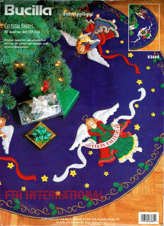 Bucilla Celestial Angels 43 Felt Christmas Tree Skirt