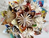 Paper Flower bouquet origami kusudama Disney Princess character theme wedding cinderella snow white beauty & the beast alternative tinkabell