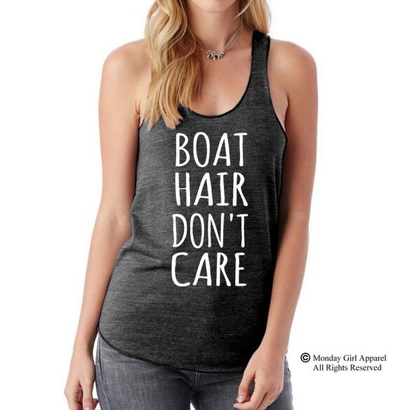 BOAT HAIR Don't CARE Tri blend Tank Top Alternative