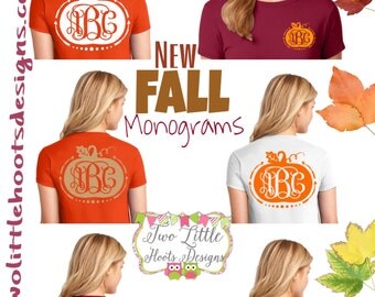 Cute Pumpkin Monogram~ ~ Fall Monogram Shirt ~ Adult, Youth, and Toddler Size ~ Pumpkin Monogram