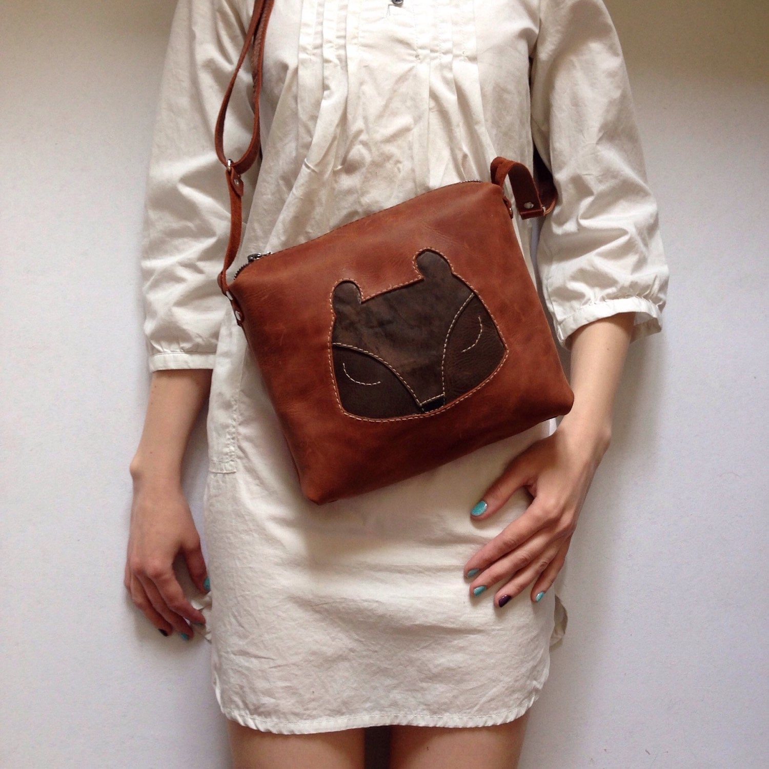 Brown Leather Bag Cross Body Bags Zipped Bags Full Grain