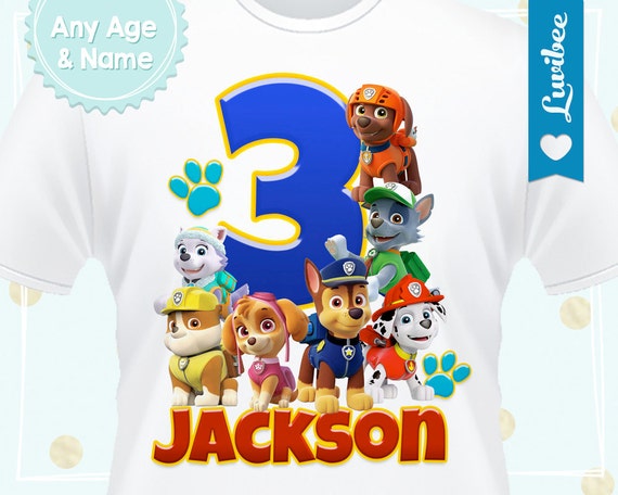 Paw Patrol Printable Iron On Transfer by LuvibeeKidsCo on Etsy
