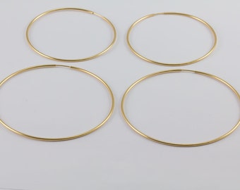 Endless Large Hoop Earrings, 14k Gold Filled, 50mm, 65mm, Sterling Earrings, Yellow Gold, Large, Extra Large, 1.25mm Thickness, GFER88