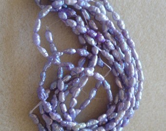 Vintage Lilac Blue 4-7mm Freshwater Rice Pearls
