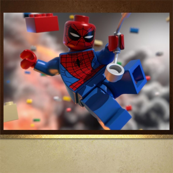 Lego Spiderman Poster Print Wall Art Decor