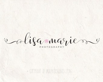 Photography logo design photography watermark logo. Instant download psd file DIY logo template calligraphy font