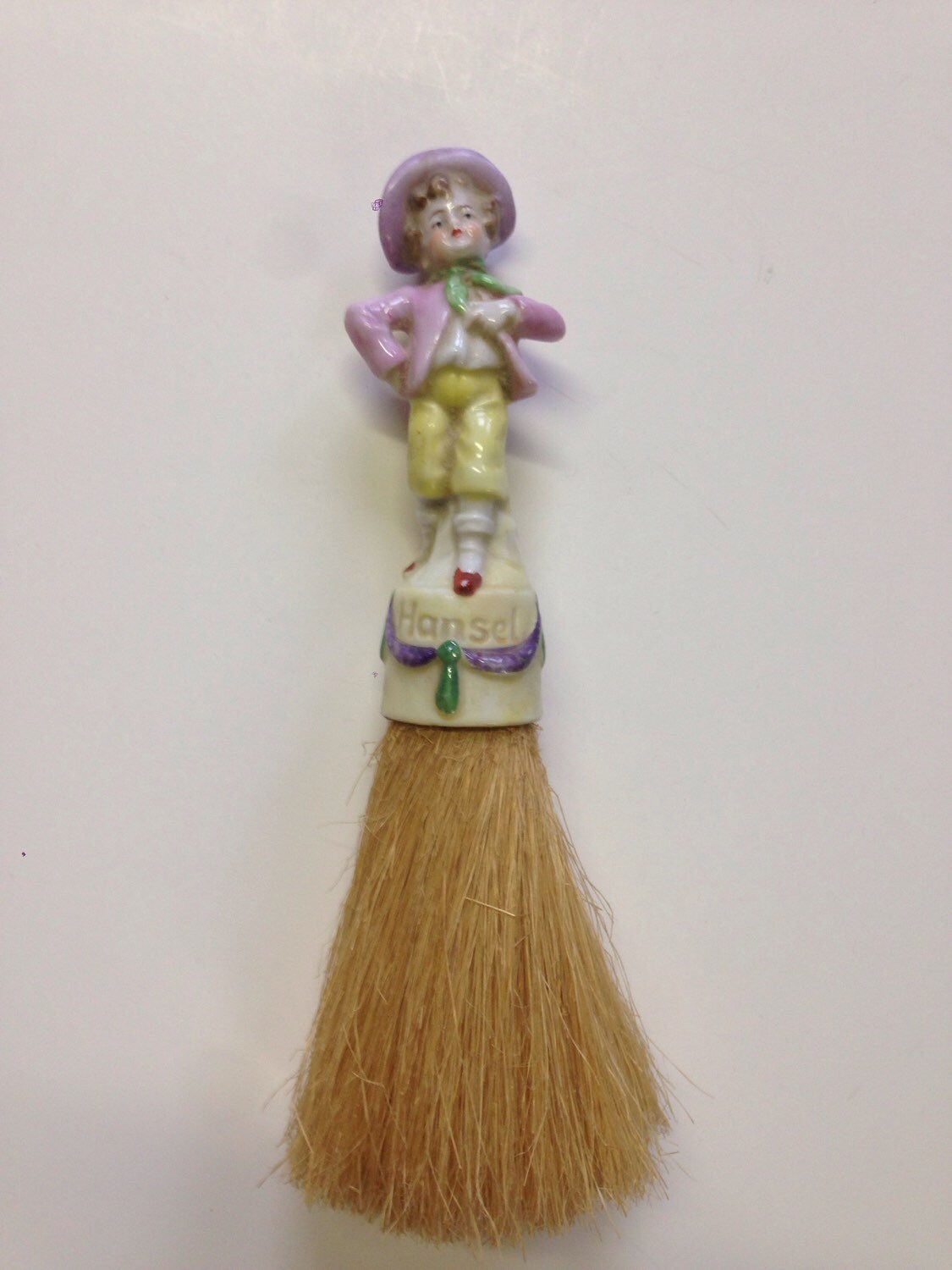 German Porcelain Vanity Figurine Crumb Whisk Broom Vintage
