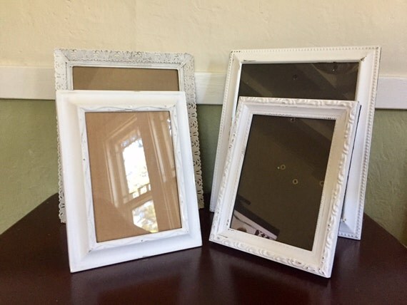 shabby chic ornate picture frames white distressed set of 4 8x10 5x7 from mysugarblossom on shabby chic ornate picture frames white distressed set of 4 8x10 5x7 from mysugarblossom on