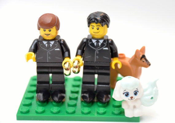 Custom Lego Minifigure Same Sex Bridal Couple Wedding Lego