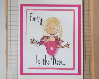 40th Birthday Card for Her - Fabulous 40 Card - Birthday Card for Sister - Funny Birthday Card - Milestone Birthday Card and Envelope Set