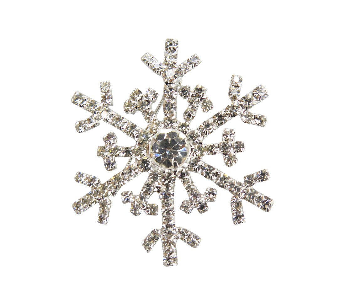Crystal Snowflake Christmas Brooch Christmas Jumper Gift