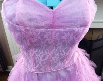 Cupcake Dress Vintage Prom Dress Vintage Bridesmaid Dress Tulle Cupcake Dress 1950s Prom Dress