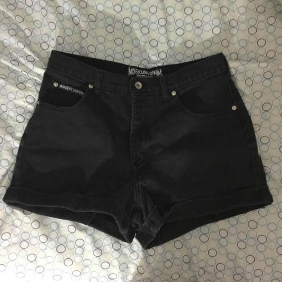 Black shorts size 13/14 No excuses denim 90's by wowlrus on Etsy