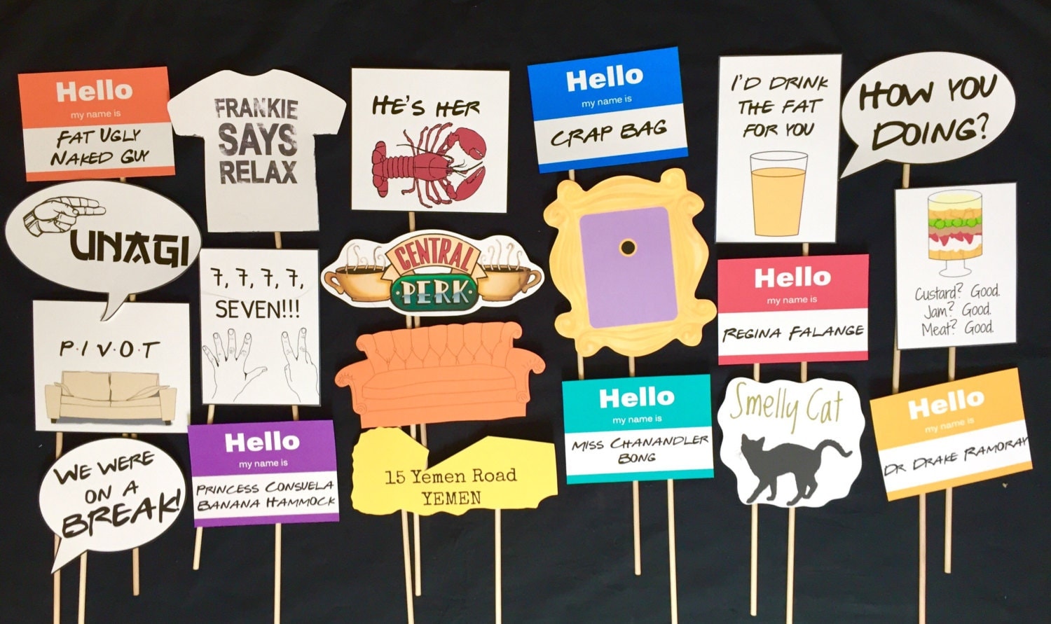 Friends TV Show themed Photo Booth Props