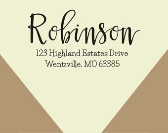 custom Return Address Stamp, Self-Inking Address Stamp - Custom Address Stamp-custom rubber stamp-Return Address Stamp calligraphy style