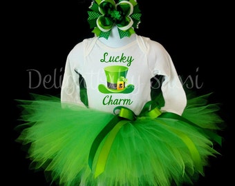 St. Patrick's Day Tutu Set, Lucky Charm, Tutu Outfit, St. Patrick's Day