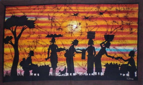 African Market scene painting is 43/26