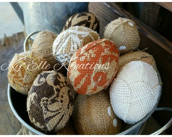 Decorative Burlap Easter Eggs, Easter Eggs, Egg,Home Decor Eggs, Easter Decorations, Basket Filler, Egg Decoration, Home Decor, Home Accents