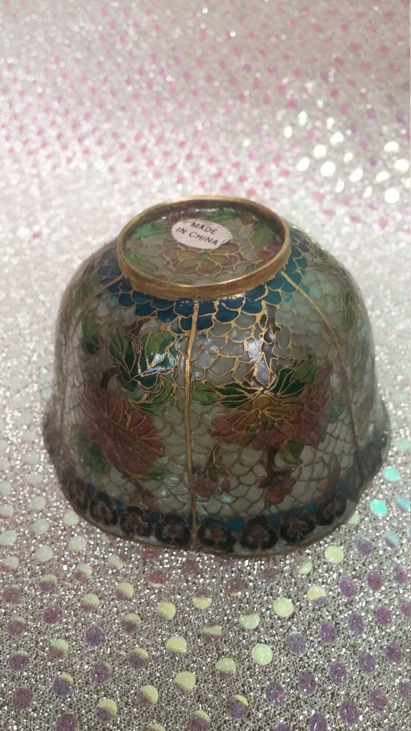 Decorative Chinese Bowl Cloisonne Plique a Jour by RospersEmporium