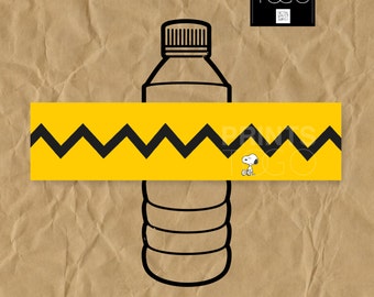 Charlie Brown Water Bottle Labels, Water Bottle Labels, Labels, Birthday Party, Charlie Brown Birthday, Instant Download Labels, Snoopy
