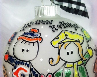 Couple House Divided Sports Team Ornament, Rivalry, Personalized Christmas ORNAMNET
