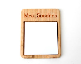 Personalized Teacher Gift - Post it Note Holder - Bamboo Post-it notes wood holder