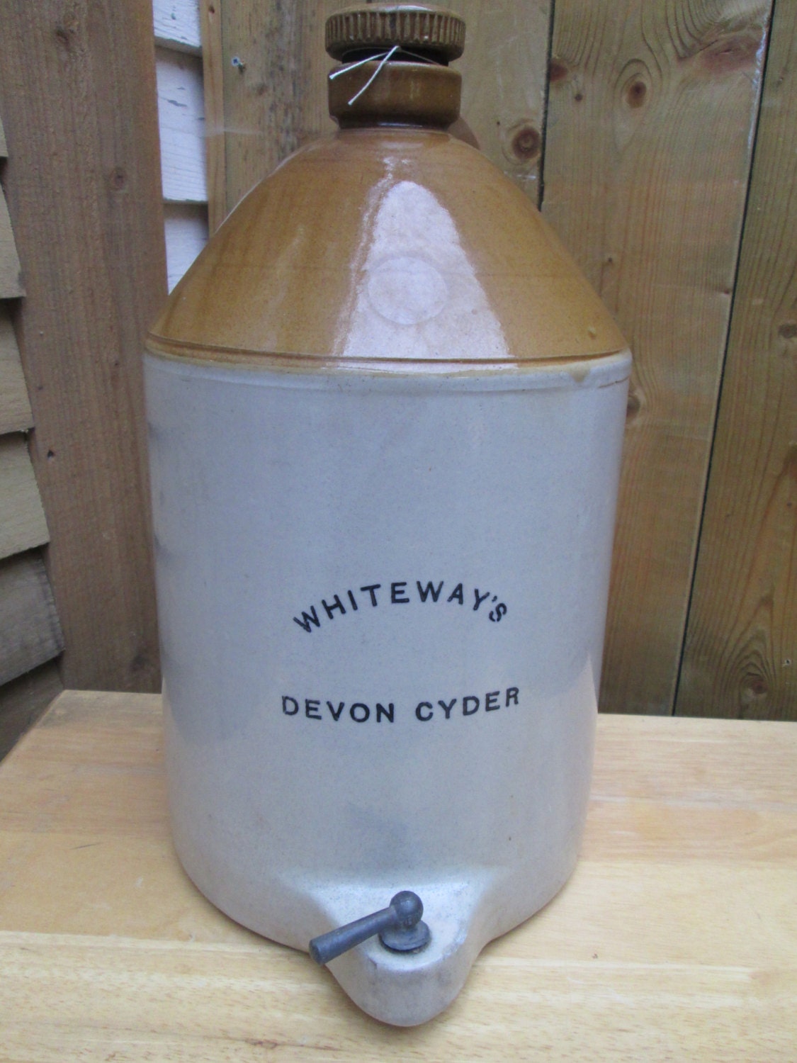 Stoneware Cider Jug Vintage Whiteways Devon by BirdcageBarn