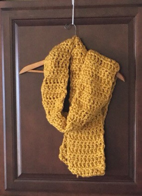 Mustard Color Chunky Scarf Crochet Cowl Handmade Scarf Neck