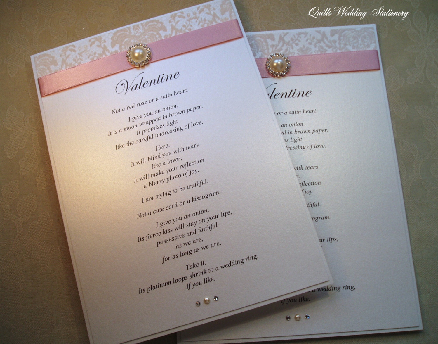 Wedding Ceremony Readings Card. Wedding Vow Cards. Wedding