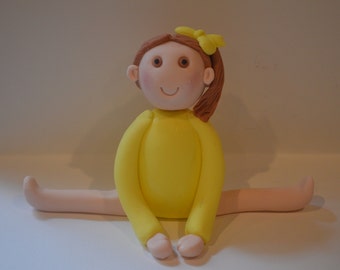 Fondant gymnast cake topper, fondant gymnasts, gymnast cake topper, gymnastics cake topper