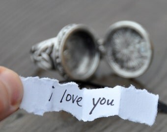 Secret message ring personalized ring hand stamped metal ring engraved ring stamped ring engagement ring secret note hidden message