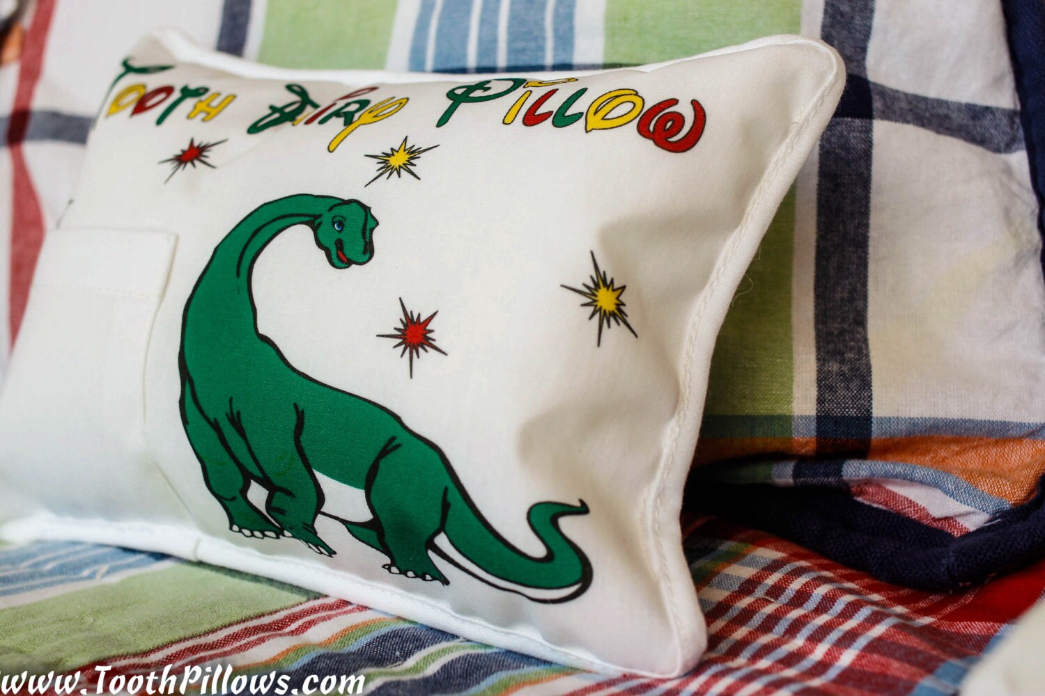 dinosaur tooth fairy pillow