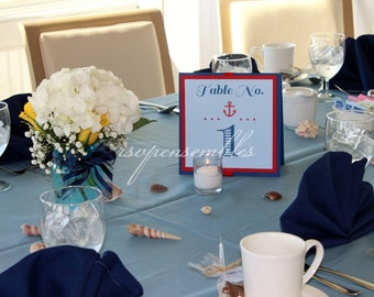 Nautical Themed Table Number Centerpiece